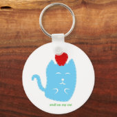 Porte-clés porte - clé - trucs sur mon chat - chat avec pomme (Recto)