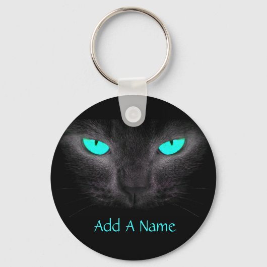 Porte-clés Porte - clé Turquoise Chat noir (Recto)