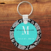 Porte-clés Porte - clé Turquoise de Mariage de monogramme Dam (Recto)
