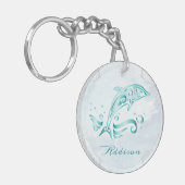 Porte-clés Porte - clé turquoise Dolphin personnalisé (Devant gauche)