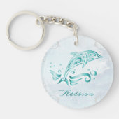 Porte-clés Porte - clé turquoise Dolphin personnalisé (Devant)
