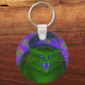 Porte-clés Porte - clé vert de chat effrayant (Recto)