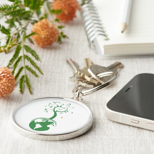 Porte-clés Porte - clé vert de planète (Côté)