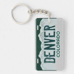 Porte-clés Porte - clé vert de plaque minéralogique de Denv