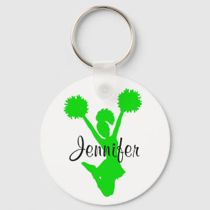 Porte-clés Porte - clé vert de pom-pom girl
