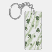 Porte-clés Porte - clé vert et blanc d'acrylique de motif de (Devant gauche)