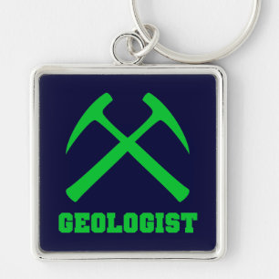 Porte-clés Porte - clé vert et bleu de géologue