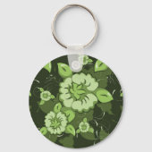 Porte-clés Porte - clé vert floral (Recto)