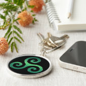 Porte-clés Porte - clé vert irlandais de Triskelion de Celtic (Côté)