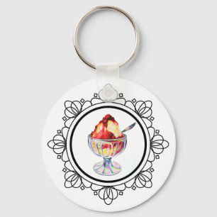 Porte-clés porte - clé vintage crème glacée sundae