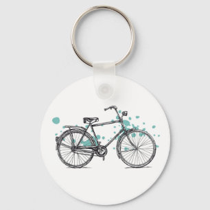Porte-clés Porte - clé vintage de dessin de bicyclette