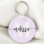 Porte-clés Porte - clé violet manuscrit de pinceau Monogramme<br><div class="desc">monogramme de serif gras combiné avec calligraphie manuscrite brosse.</div>