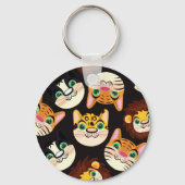 Porte-clés Porte - clé Visages de chat (Verso)