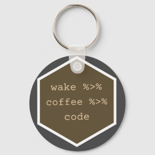 Porte-clés Porte - clé Wake Code café