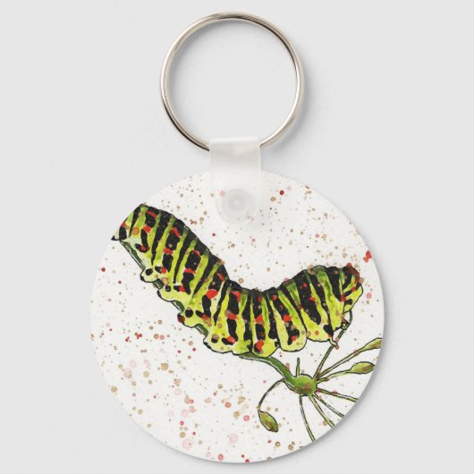 Porte-clés Porte - clé Watercolor Caterpillar (Recto)