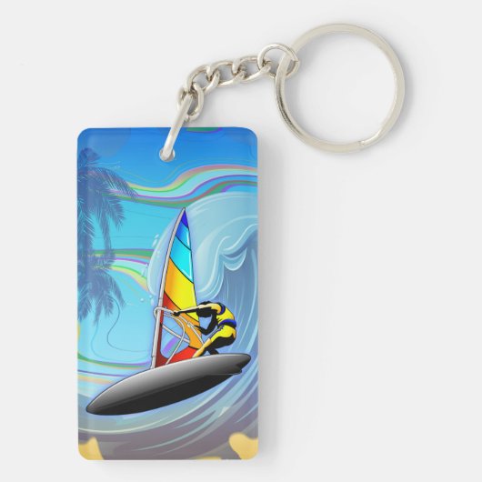 Porte-clés Porte - clé WindSurfer sur Ocean Waves (Dos)