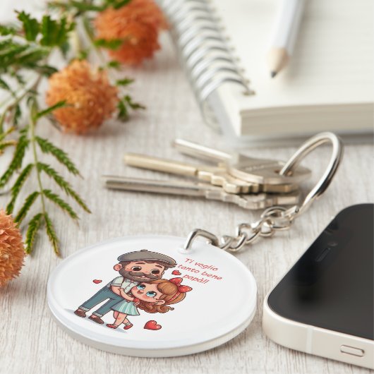 Porte-clés Porte - clés avec dévouement pour papa. (Devant droit)