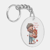 Porte-clés Porte - clés avec dévouement pour papa. (Devant gauche)