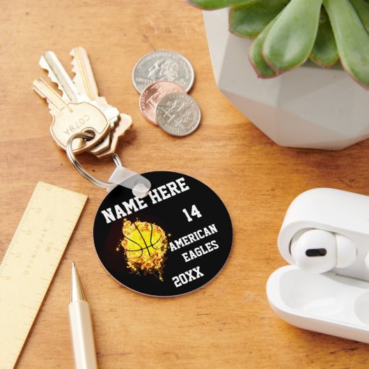 Porte-clés Porte - clés de basket-ball avec flamme (Bureau)