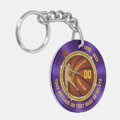 Porte-clés Porte - clés de basket-ball personnalisés par or (Devant gauche)