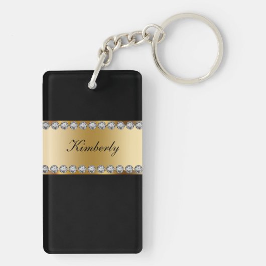 Porte-clés Porte - clés de Bling de monogramme (Dos)