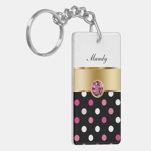 Porte-clés Porte - clés de Bling de monogramme (Devant gauche)