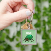 Porte-clés Porte - clés de bugs de coléoptère vert (main)
