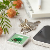 Porte-clés Porte - clés de bugs de coléoptère vert (Côté)