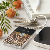 Porte-clés Porte - clés de monogramme de fausse pierre (Devant droit)