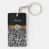 Porte-clés Porte - clés de monogramme de fausse pierre (Dos)