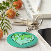 Porte-clés Porte - clés de monogramme personnalisés Earth Lov (Côté)