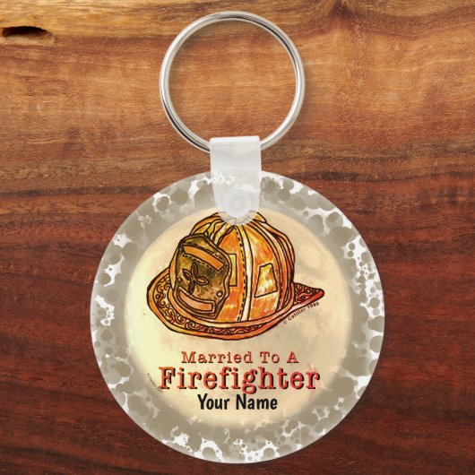 Porte-clés Porte - clés de pompiers mariés (Recto)