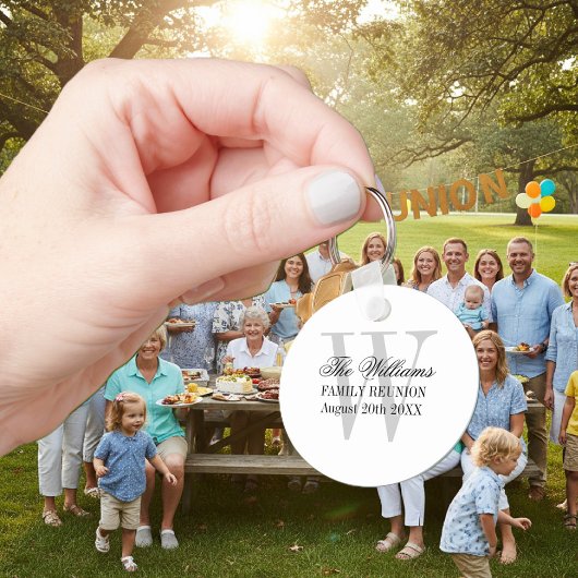 Porte-clés Porte - clés de réunion de famille avec monogramme