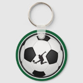 Porte-clés Porte - clés de soccer personnalisés verts, blancs (Verso)