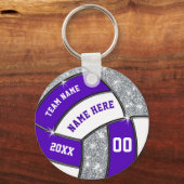 Porte-clés Porte - clés de volley-ball blanc et violet bon ma (Recto)