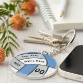 Porte-clés Porte - clés de volley-ball bleu clair, blanc et g (Devant droit)