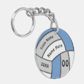 Porte-clés Porte - clés de volley-ball bleu clair, blanc et g (Devant gauche)