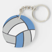 Porte-clés Porte - clés de volley-ball bleu clair, blanc et g (Dos)