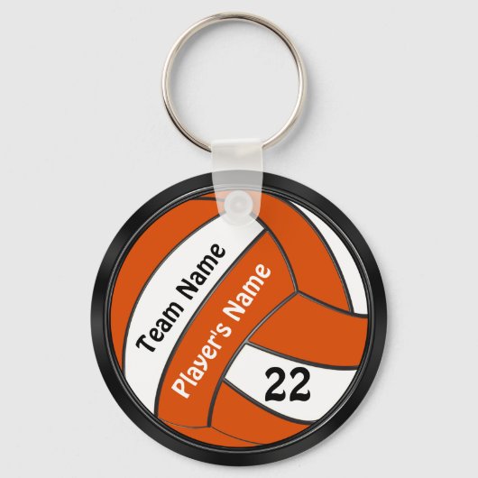 Porte-clés Porte - clés de volley-ball noir et orange personn (Recto)