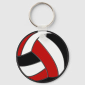 Porte-clés Porte - clés de volley-ball rouge, noir et blanc b (Verso)