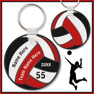 Porte-clés Porte - clés de volley-ball rouge, noir et blanc b