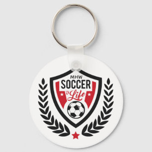Porte-clés Porte - clés du logo de soccer monogramme personna