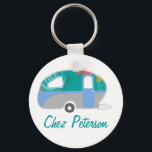 Porte-clés Porte - clés du propriétaire d'une caravane d'art<br><div class="desc">Voir la gamme complète de 25 caravanes rétro par Trina Esquivelzeta @SurfaceHug sur divers autres produits de la collection ci-dessous.</div>