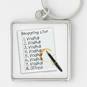 PORTE-CLÉS PORTE-CLÉS, LISTE DE COURSES DE VODKA