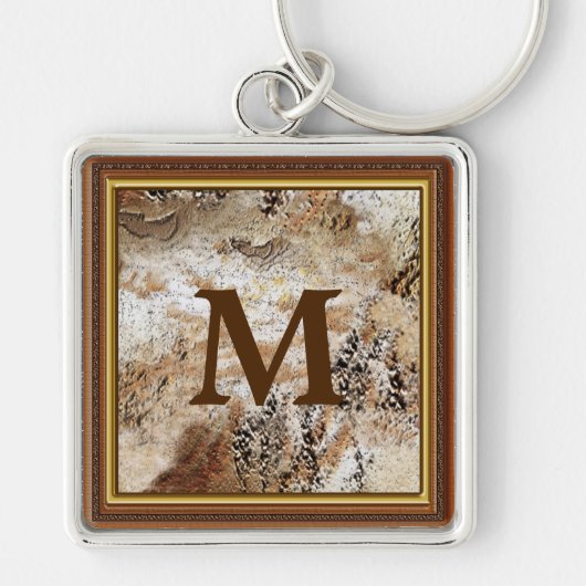 Porte-clés Porte - clés rustiques de MONOGRAMME pour les (Devant)