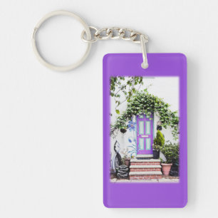 Porte-clés Porte d'entrée accueillante en violet