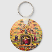 Porte-clés Porte du Ciel Jésus embrassé par les anges (Recto)