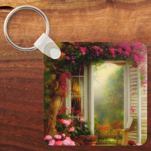 Porte-clés Porte du jardin rose (Recto)