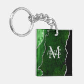 Porte-clés Porte en marbre vert et argent (Devant gauche)