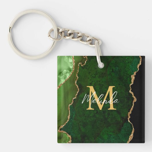 Porte-clés Porte en marbre vert et or (Devant)